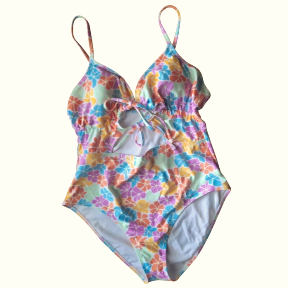 No Boundaries Floral One Piece Swimsuit - Multicolor NWOT